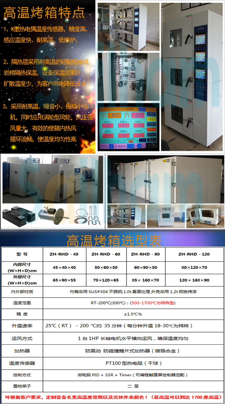 高溫烤箱試驗機參數(shù)表介紹